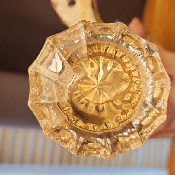 Vintage Clear Glass and Brass Door Knobs 2 attached Doorplates - Picture 11 of 16